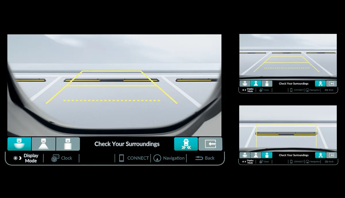 กล้องส่องภาพด้านหลังปรับมุมมอง 3 ระดับ (Multi-angle Rearview Camera)